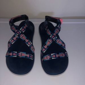 New Teva Blue & Pink Geometric Sandals
